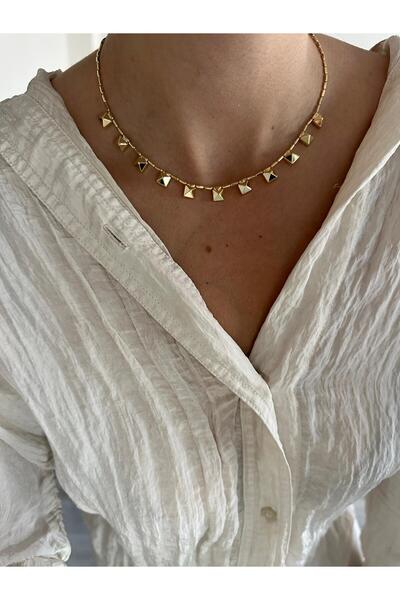 Charmist 14K Çelik Üzeri Altın Kaplama Kuyumcu İşçiliği Kolye