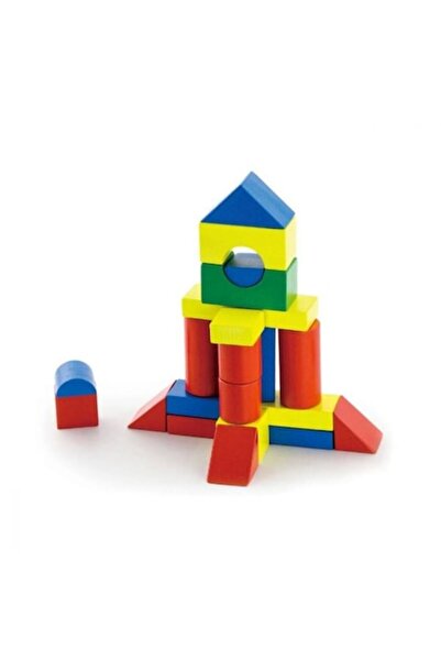 OEM Set of 15 wooden building blocks, colored geometric shapes, 3 cm