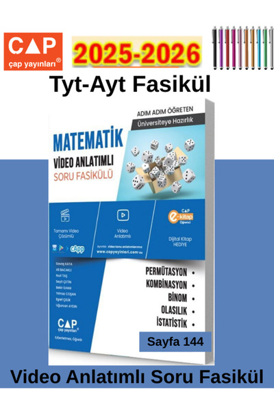 Çap Yayınları 2025-2026 Matematik Permütasyon Kombinasyon Binom Olasılık İsta...