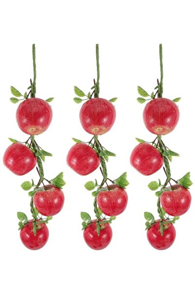 Generic Excefore Red Apple Garland, 3pcs Simulation Fruit Hanging String Plants Decor, Wedding Decorations