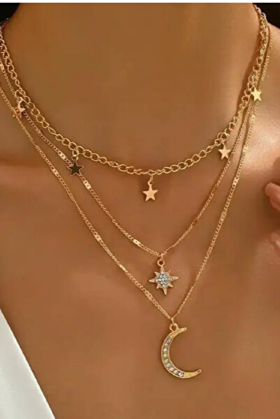 ZETCONCEPT Zet Style "Luna Stella – Gökyüzünün Sırrı" – Zarif Üçlü Kolye