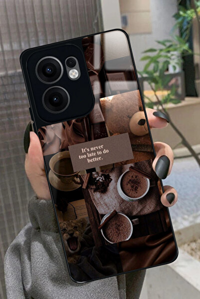 OPPO Reno 13F Uyumlu Kahverengi Poster Tasarımlı Glossy Premium Kılıf