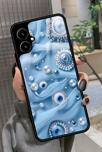 omix X5 Uyumlu Nazar Boncuğu Tasarımlı Parlak Premium Kılıf