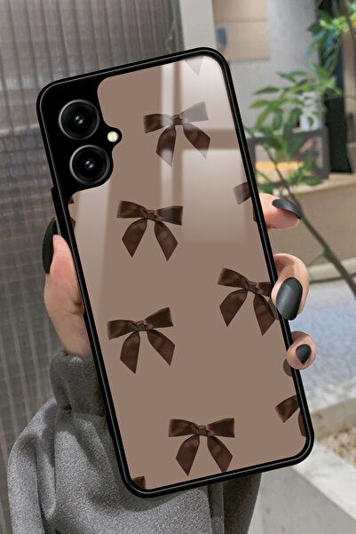 omix X3 Uyumlu Kahverengi Kurdele Tasarımlı Glossy Premium Kılıf