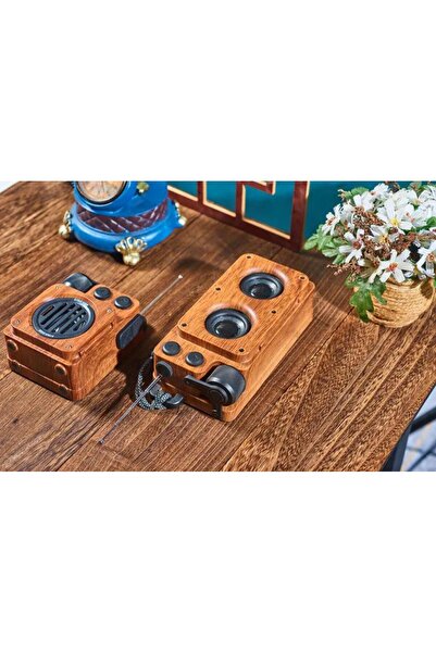 TGS مكبر صوت A8 خشبي محمول خارجي بتصميم كلاسيكي يعمل بالبلوتوث