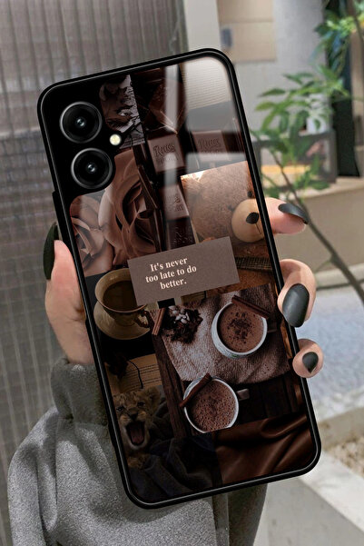 omix X3 Uyumlu Kahverengi Poster Tasarımlı Glossy Premium Kılıf