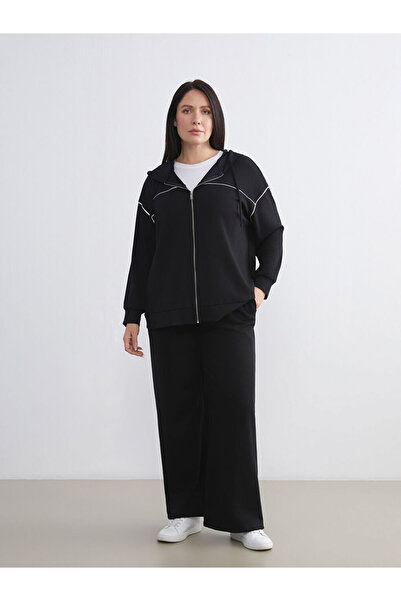 LC Waikiki Lcw Modest Black Women's Thick Sweatpants with Elastic Waist