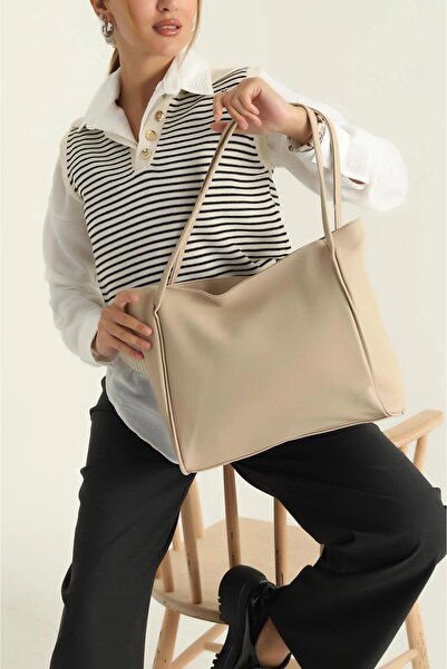 STİL SİDELYA Large Size Zippered Women's Shoulder Bag