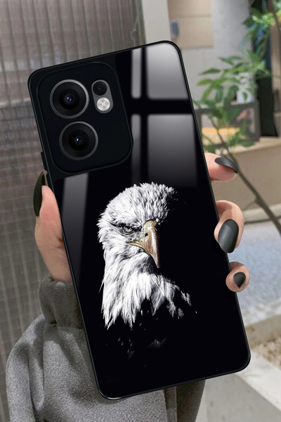 OPPO Reno 13F Uyumlu Kartal Tasarımlı Glossy Premium Kılıf