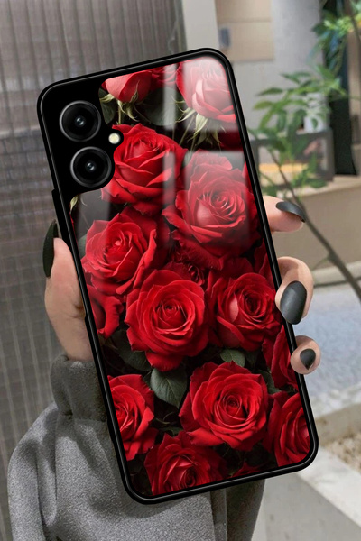omix X5 Uyumlu Gül Tasarımlı Glossy Premium Kılıf