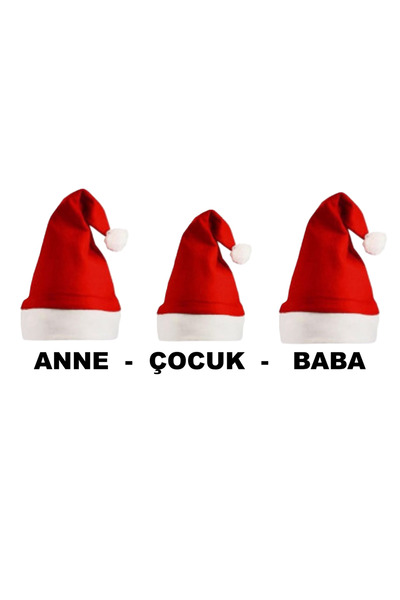 ZENCHES Noel Şapkası Anne Baba Çocuk 3 lü