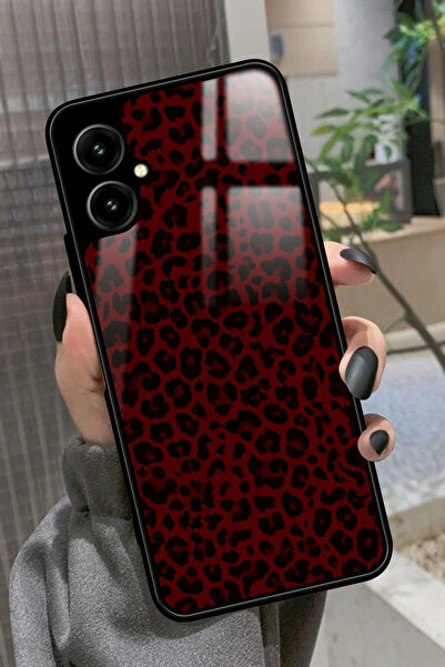omix X5 Uyumlu Bordo Leopar Tasarımlı Glossy Premium Kılıf