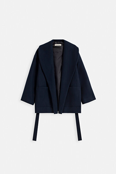 TEREZIE YÜN KARIŞIMLI OVERSIZE KISA KABAN