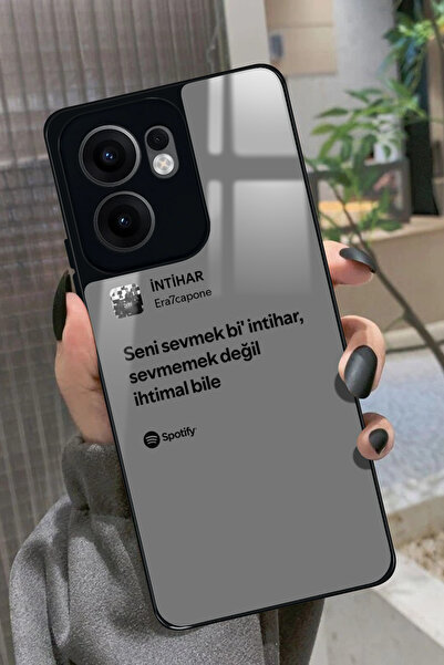 OPPO Reno 13F Uyumlu Şarkı Sözü Tasarımlı Glossy Premium Kılıf