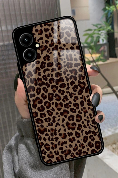 omix X5 Uyumlu Kahverengi Leopar Tasarımlı Glossy Premium Kılıf