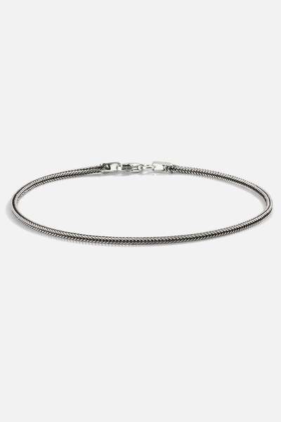 MEKS JEWELS Gümüş İnce Örme Erkek Bilekliği