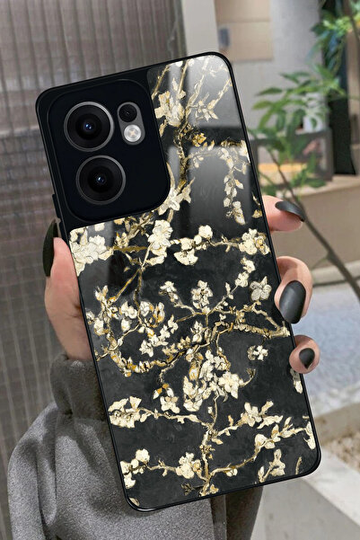 OPPO Reno 13F Uyumlu Van Gogh Siyah Ağaç Tablo Tasarımlı Glossy Premium Kılıf