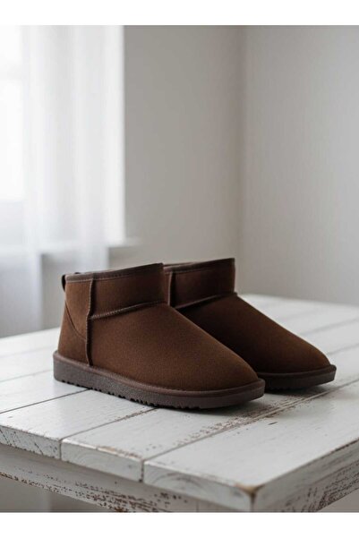 Klay Shoes Kadın Ayakkabı İnce Taban Bot İçi Tüylü Süet Bot