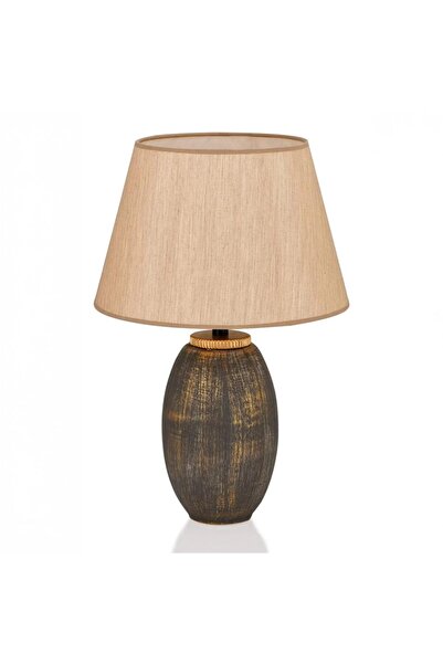 Hype Store Fonce Seramik Abajur Kahve Gold | E27 Duy Uyumlu | Modern Dekorati...
