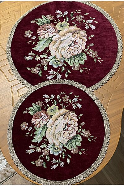 MYHOMEGOBLEN Tapestry Coffee Table 50X50-40X40 Burgundy