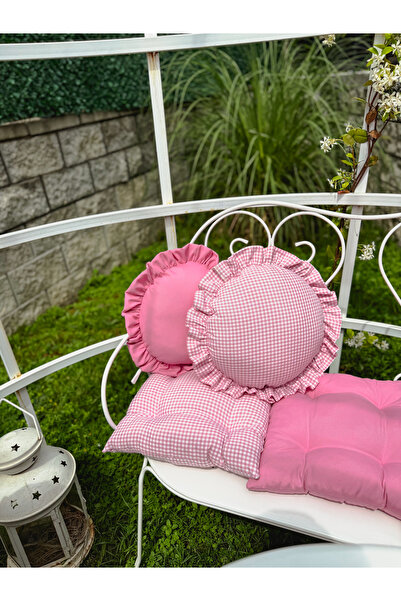 KaiAtelier Pernă rotundă cu volane Candy, umplută cu umplutură interioară