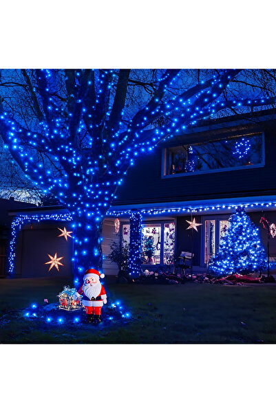 VELORA Christmas string lights, 80 m, blue, 8 lighting modes, black cable, IP44, 220 V