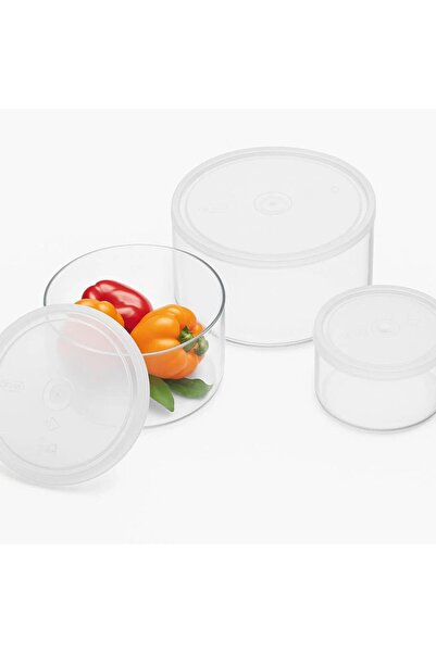 Simax طقم حاويات تخزين دائرية مكون من 3 قطع 0.40+ 0.80+1.50 لتر