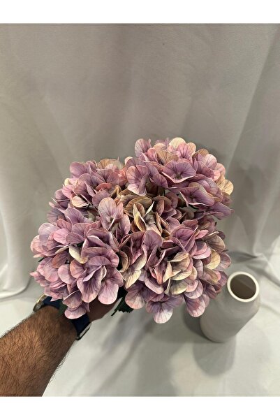 Ekol Çiçekçilik ortanca islak dokulu demet ebruli mor renk beş kafalı 45 sant...