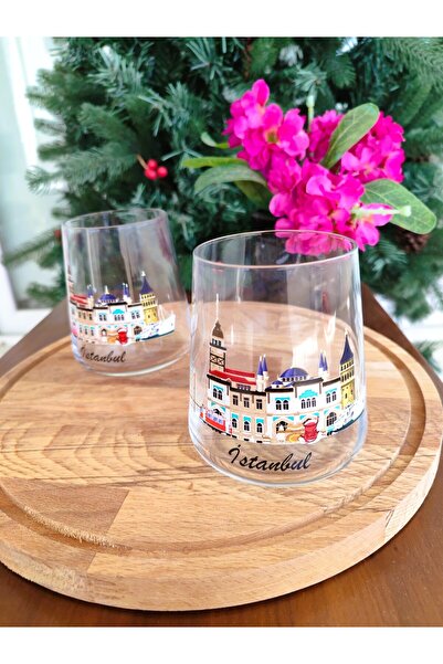 Madame Coco Istanbul City Set of 2 Water Glasses - 420 ml - 9X9X10 cm