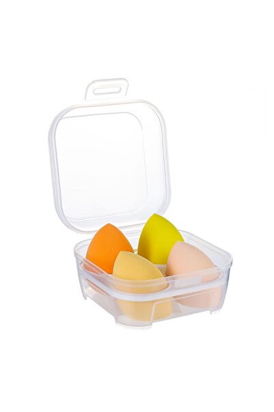 MOOD ( BE AUTHENTIC ) Set of 4 Professional Makeup Sponges –Wet and Dry Use, Storage Box Included–MOOD (BE AUTHENTIC)