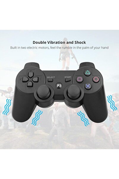 MRG Wireless Controller Compatible PS3 MP3, DoubleShock 3, Vibration, Black