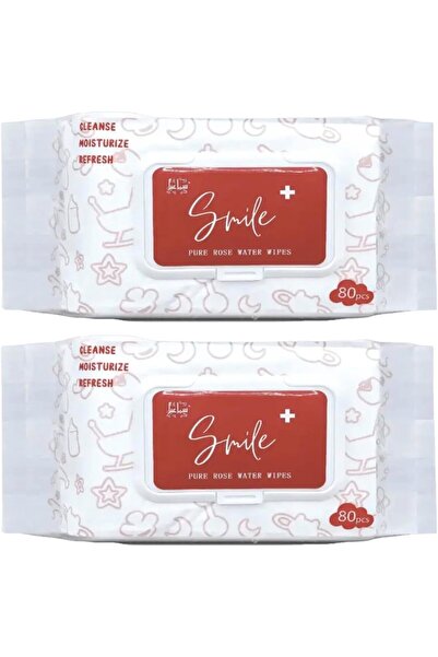 SMILE Pure Water Baby Wipes with Rose Scent (80-count) Pack of 2