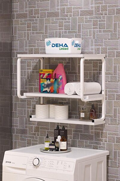 Hype Store Dehalimited Üç Katlı Klozet Üstü Düzenleyici Çamaşır Makinesi Duva...