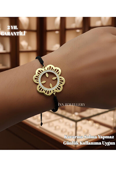 İNN JEWELLERY سوار من الفولاذ 316L مقاوم للصدأ ومضاد للحساسية مع خيط قابل للت...