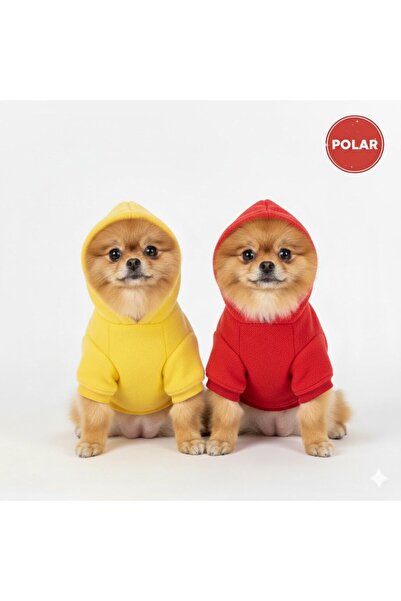 PetiliDünya طقم ملابس للكلاب والقطط من قطعتين من بولار