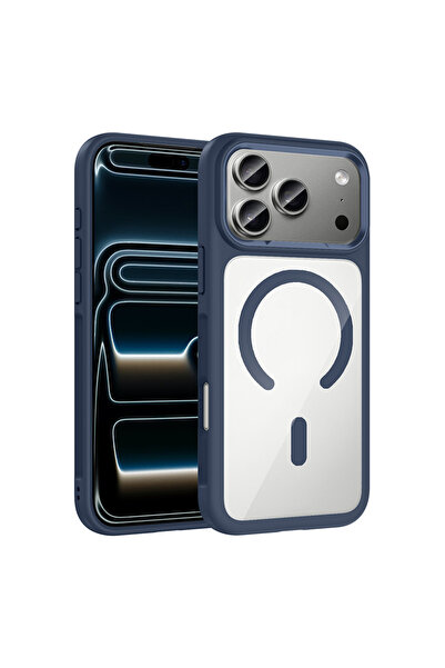 iPhone 17 Pro Max için Uyumlu Kılıf Magsafe Şarj Özellikli Metal Kamera Çerçeveli Tiko Kapak