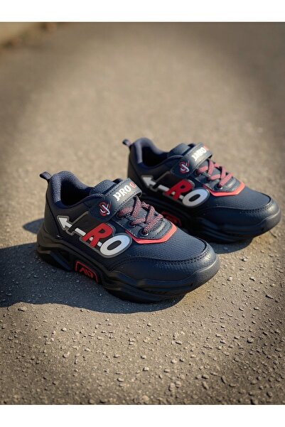 Asyagiyimavm ASSİA Erkek Çocuk Lacivert Kırmızı Spor Ayakkabı – Air Taban Rah...