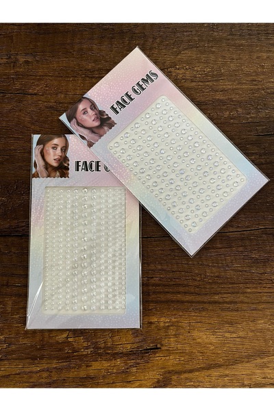gülümse gel 2 Kart İnci Taşlı Yapıştırma Tırnak Saç Makyaj Sticker Yüz Taşı Y...