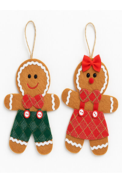 party mix Cookie Man Ornament Set of 2 15cm – Christmas New Year Tree and Par...