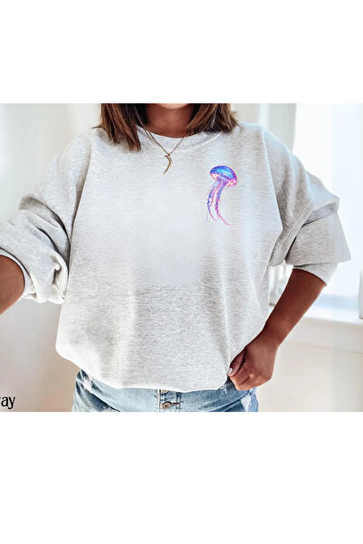 Tubinyoo سويت شيرت Denizanası Mini مطبوع ذو الرقبة الدائرية ذو 3 خيوط