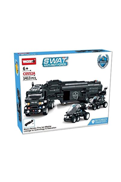 WOMA Jucarie educationala de constructie WOMA, politie, echipa SWAT, camion, ...