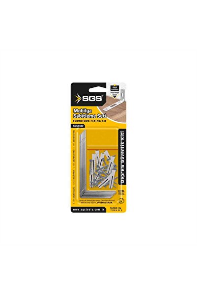 SGS SGS1382 Mobilya Dolap Sabitleme Sabitleyici Deprem Çocuk Seti Kiti Önleyi...