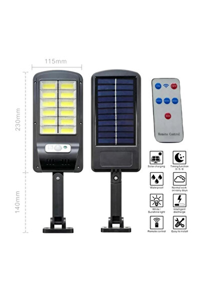 EserT 2 Adet Güneş Enerjili 6 COB LED Solar Hareket Sensörlü Duvar Lambası Su...