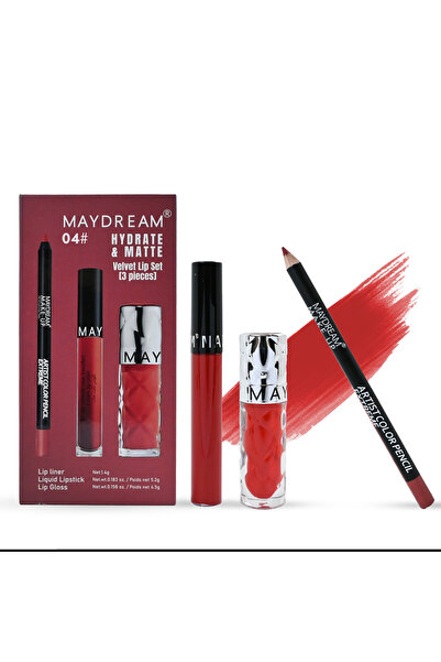 MAYDREAM مجموعة شفاه مخملية متكاملة (3 قطع)