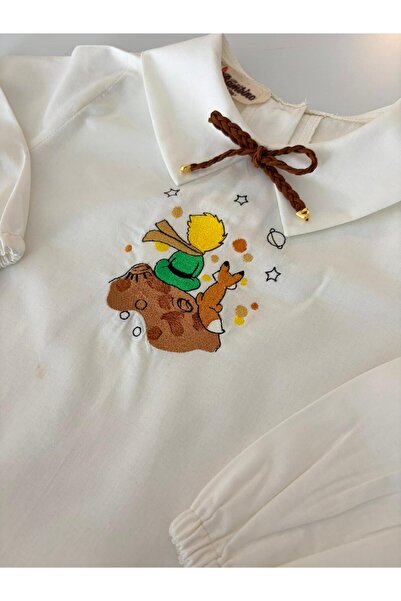 il mio bambino Handmade 100% Cotton Baby Boy Little Prince Embroidered Shirt - Long Sleeve