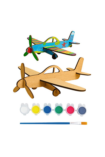KİDOSE نموذج طائرة خشبية قابلة للطلاء - نشاط تلوين الطائرات - نشاط تصميم الطائرات