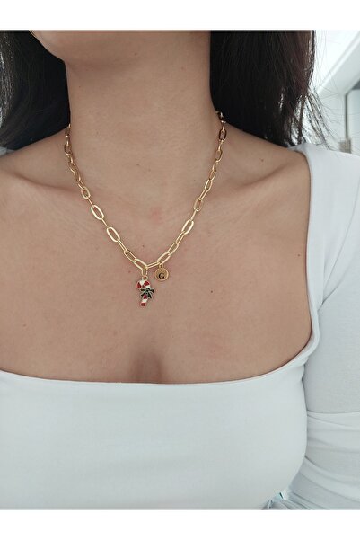 Histakı Women's New Year Christmas Themed Letter Necklace