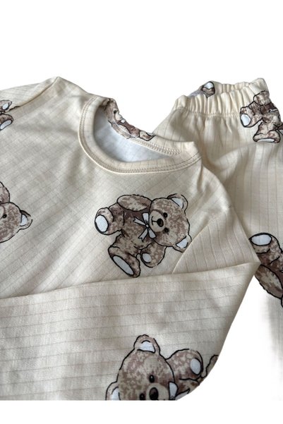 mışıl mışıl kids Girl's Teddy Bear Patterned Pajama Set
