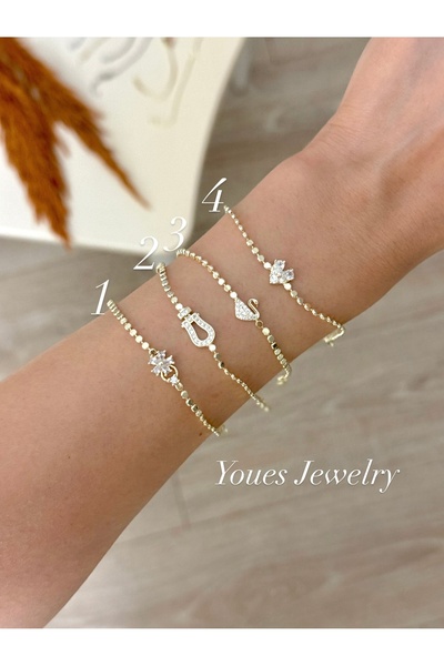 YOUES JEWELRY سوار نسائي من الفولاذ بتصميم مينيمال وطراز GOLD