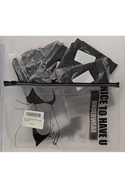 OEM Set of 6 seamless panties, smooth fit, invisible, light and comfortable material Black XL